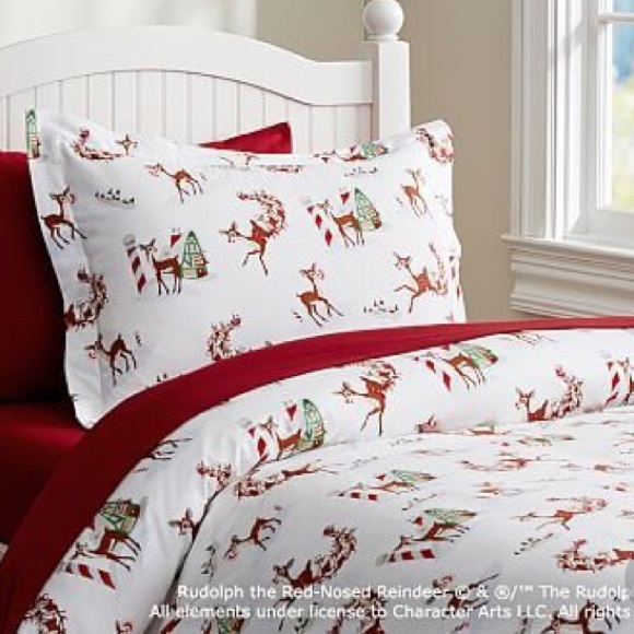 BNWT 🎄 Pottery Barn, Rudolph Flannel Sheets,🦌Tw… - Picture 3 of 6